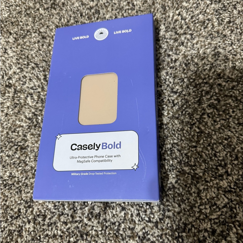 iPhone 12 Pro phone case- Casely Bold - Beige Color - Magnetic Safe